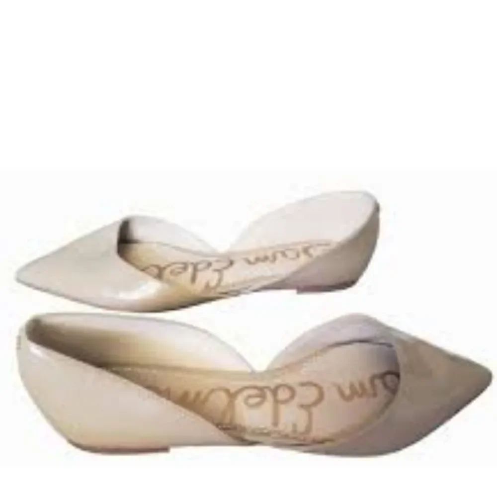 SAM EDELMAN LEATHER POINTED TOE D'ORSAY SLIP-ON WOMEN"S FLAT SHOE